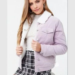 Forever 21 Lilac Sherpa Lined Jacket NWT